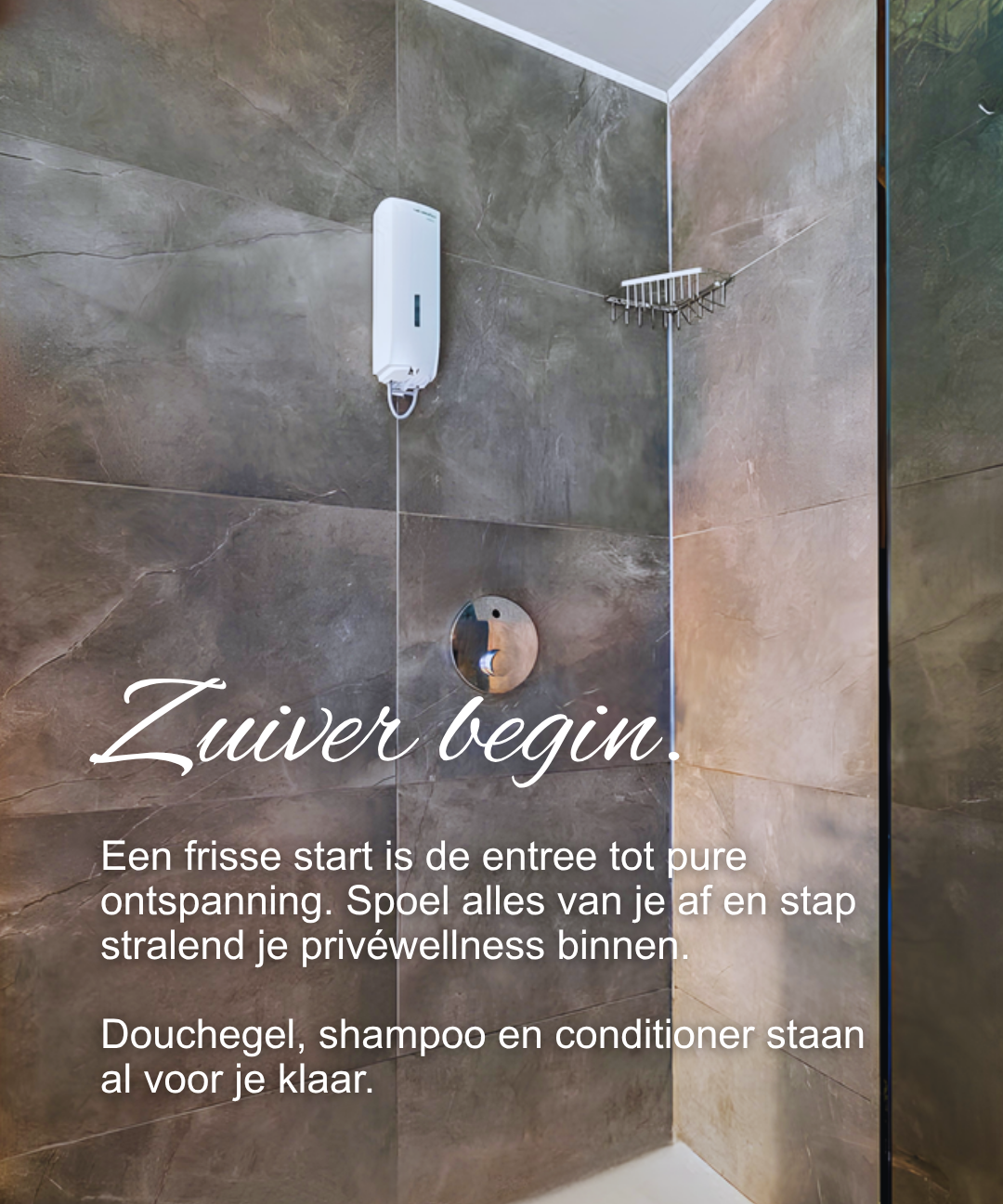 Luxe douchegelegenheid bij Bella Vita Zoetermeer inclusief gratis douchegel en shampoo voor een frisse start.